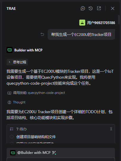 Trae 中的项目生成任务示例 1